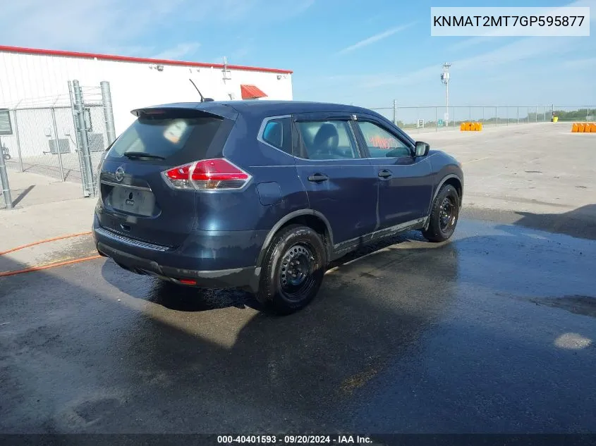 2016 Nissan Rogue S VIN: KNMAT2MT7GP595877 Lot: 40401593