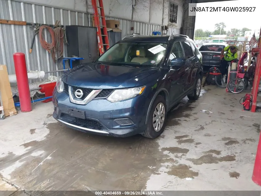 2016 Nissan Rogue S VIN: JN8AT2MT4GW025927 Lot: 40404659