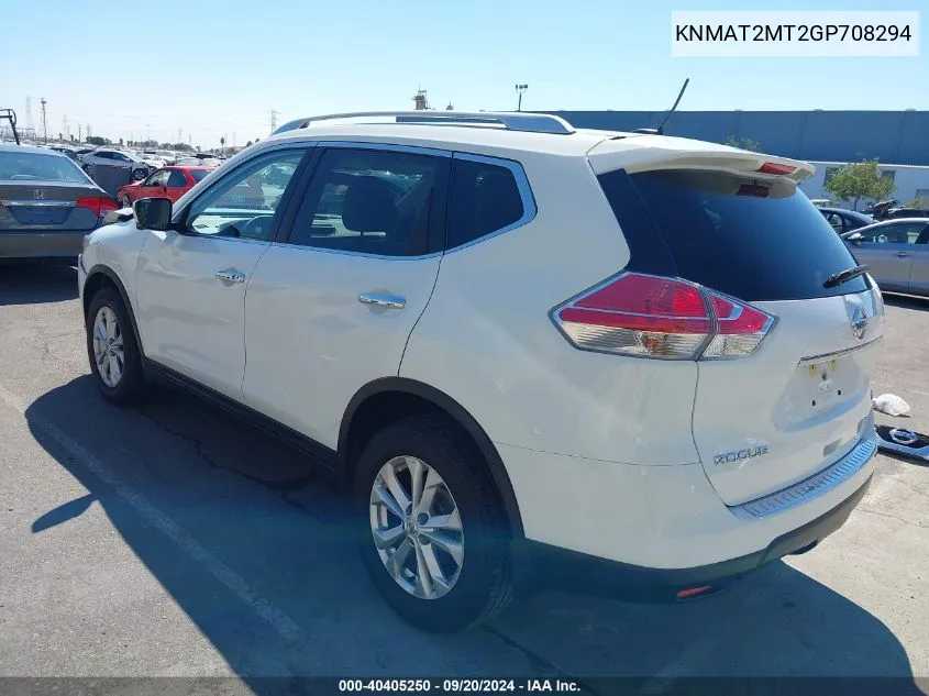 KNMAT2MT2GP708294 2016 Nissan Rogue Sv