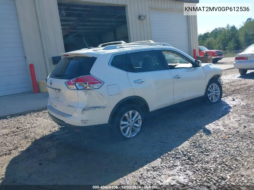 KNMAT2MV0GP612536 2016 Nissan Rogue Sv