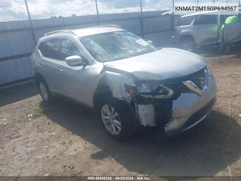 KNMAT2MT5GP694567 2016 Nissan Rogue Sv