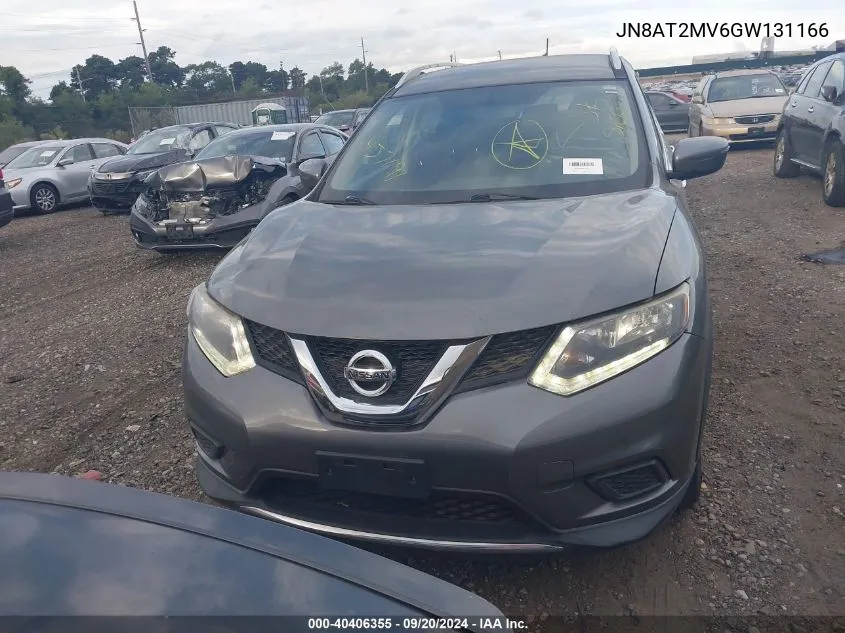 2016 Nissan Rogue S VIN: JN8AT2MV6GW131166 Lot: 40406355