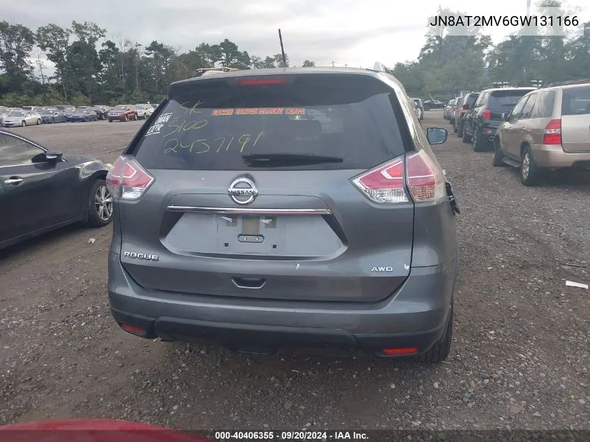 2016 Nissan Rogue S VIN: JN8AT2MV6GW131166 Lot: 40406355