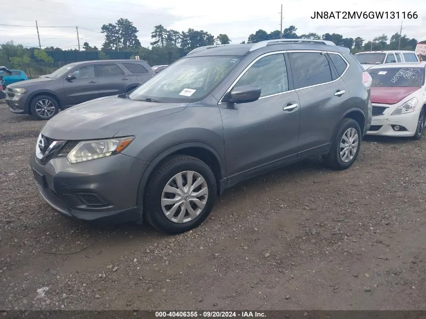 2016 Nissan Rogue S VIN: JN8AT2MV6GW131166 Lot: 40406355