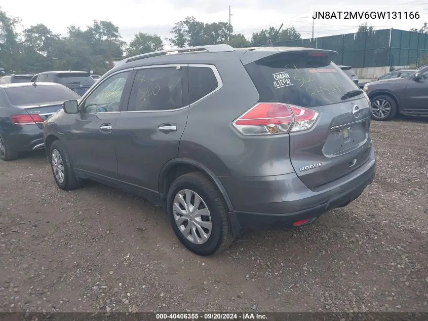 2016 Nissan Rogue S VIN: JN8AT2MV6GW131166 Lot: 40406355