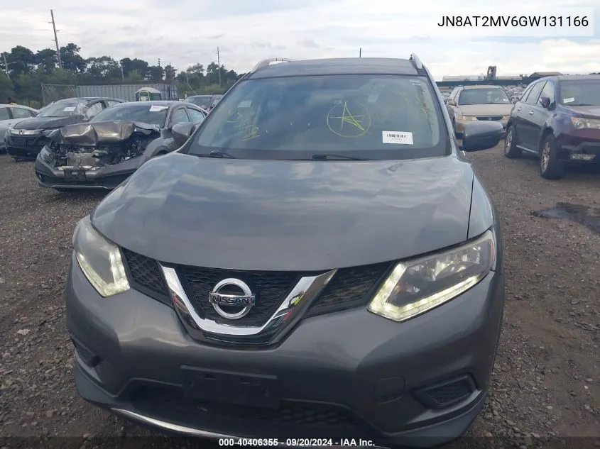 2016 Nissan Rogue S VIN: JN8AT2MV6GW131166 Lot: 40406355