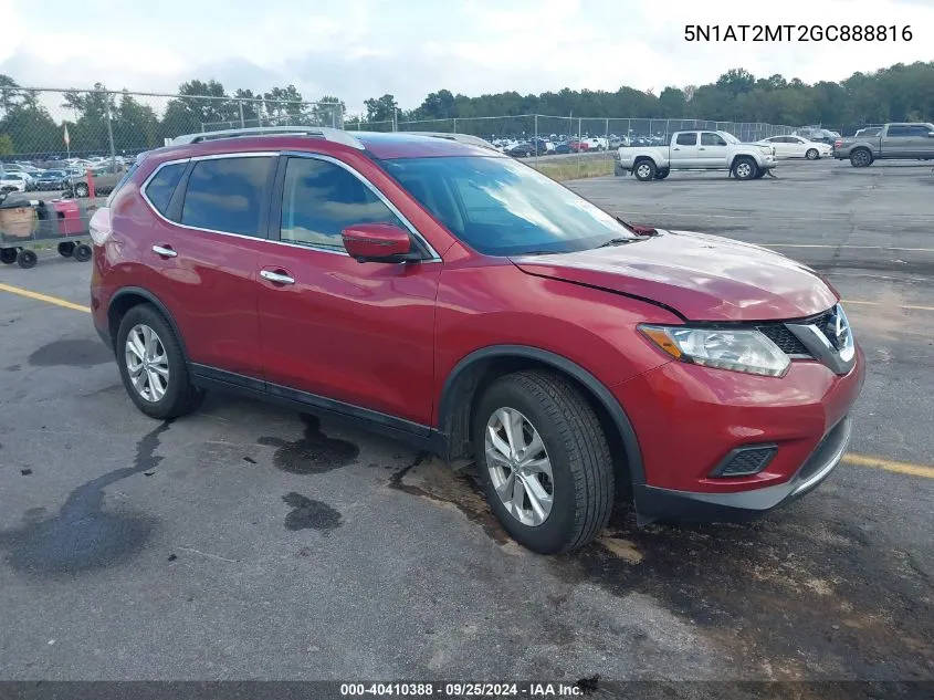 2016 Nissan Rogue Sv VIN: 5N1AT2MT2GC888816 Lot: 40410388