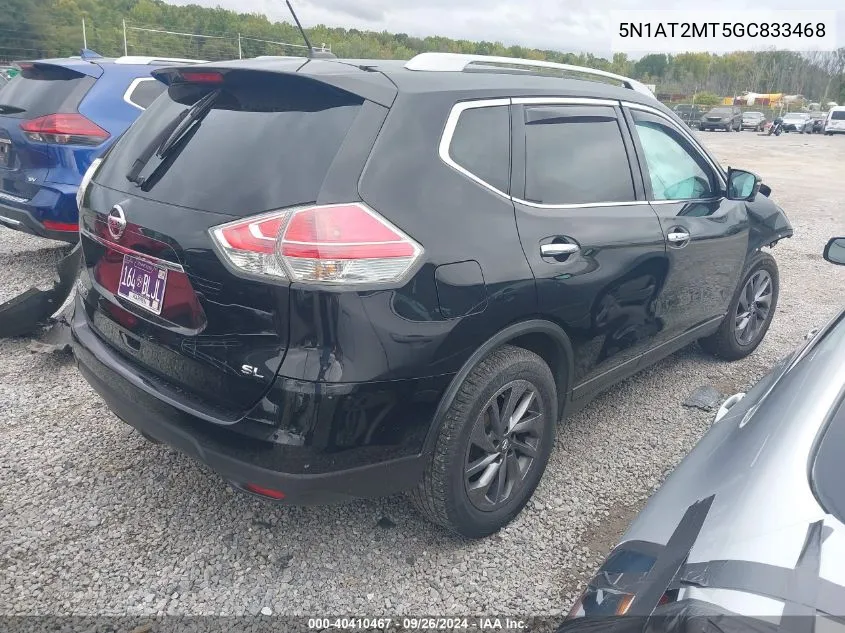 2016 Nissan Rogue S/Sl/Sv VIN: 5N1AT2MT5GC833468 Lot: 40410467