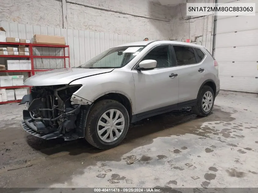 2016 Nissan Rogue S VIN: 5N1AT2MM8GC883063 Lot: 40411478