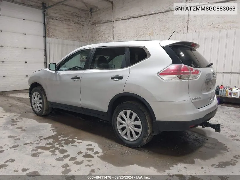 2016 Nissan Rogue S VIN: 5N1AT2MM8GC883063 Lot: 40411478