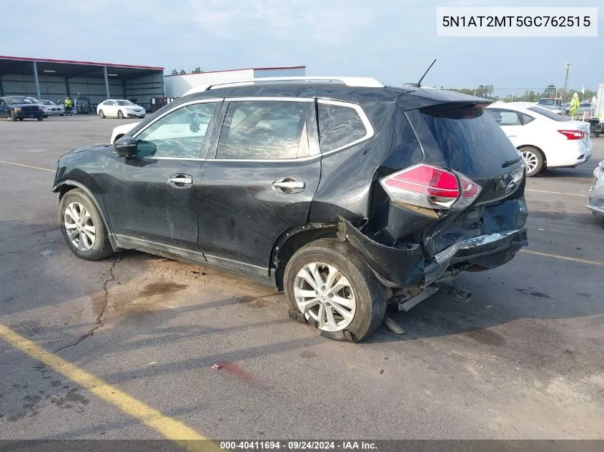 5N1AT2MT5GC762515 2016 Nissan Rogue S/Sl/Sv