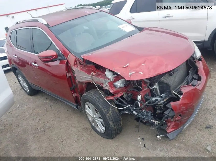 KNMAT2MT5GP624678 2016 Nissan Rogue S/Sl/Sv