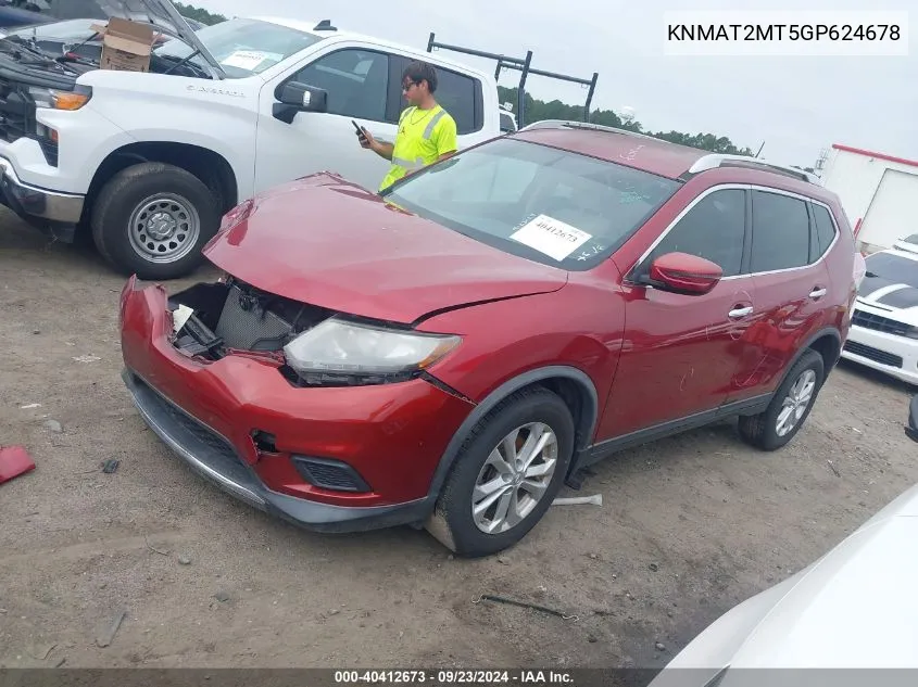 KNMAT2MT5GP624678 2016 Nissan Rogue S/Sl/Sv