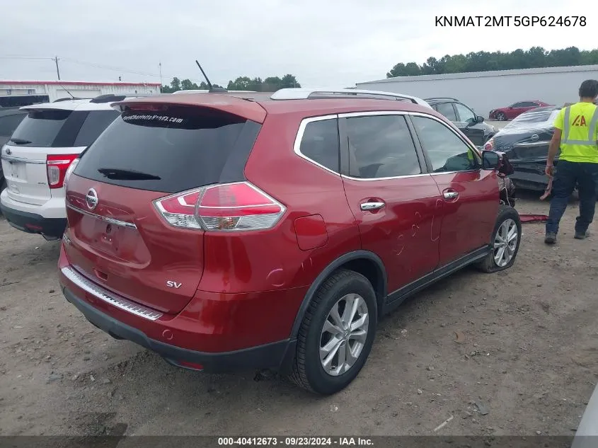 KNMAT2MT5GP624678 2016 Nissan Rogue S/Sl/Sv