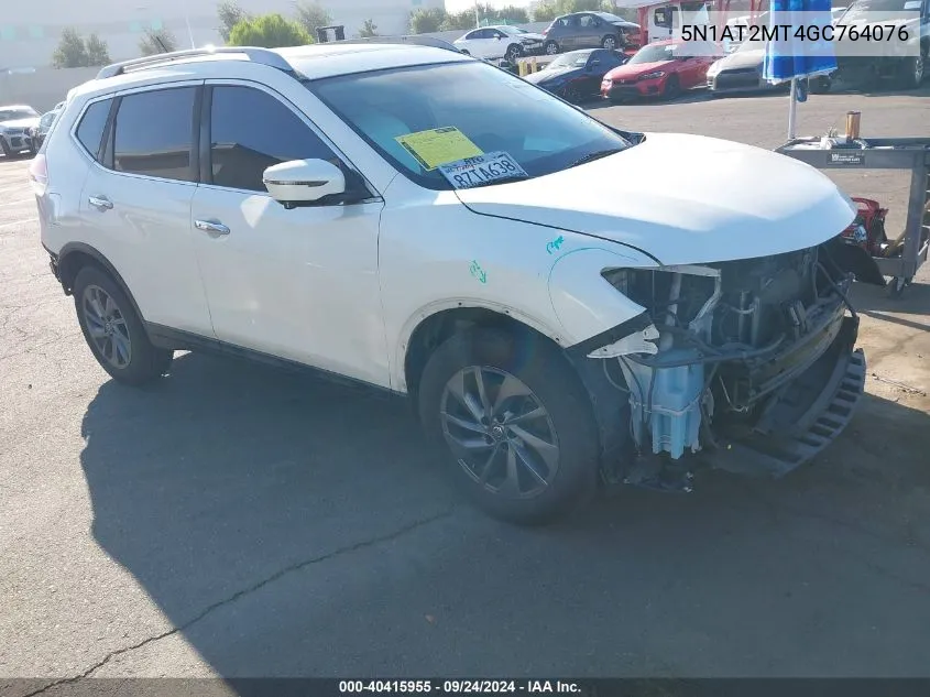 2016 Nissan Rogue S/Sl/Sv VIN: 5N1AT2MT4GC764076 Lot: 40415955