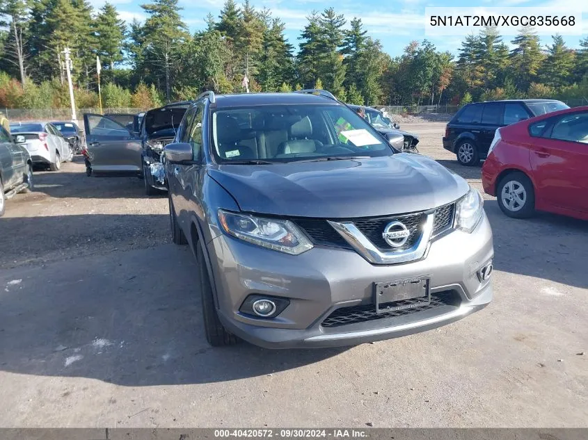 2016 Nissan Rogue Sl VIN: 5N1AT2MVXGC835668 Lot: 40420572