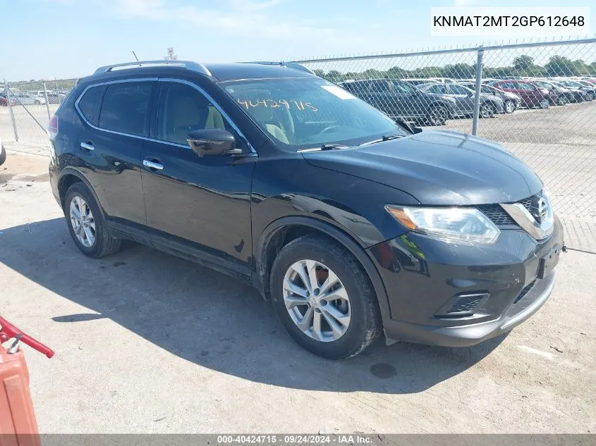 KNMAT2MT2GP612648 2016 Nissan Rogue S/Sl/Sv