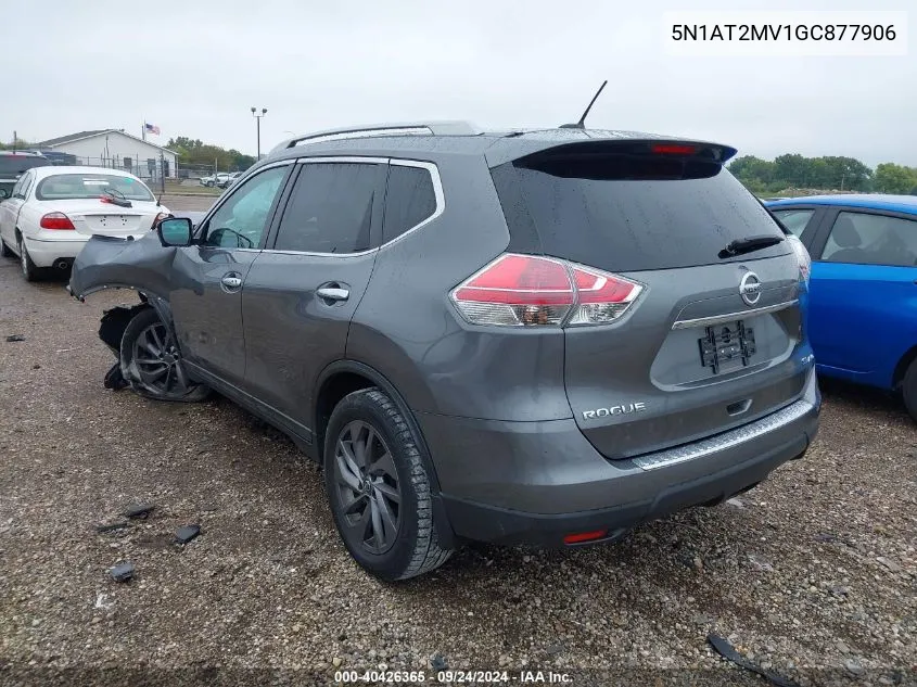 2016 Nissan Rogue S/Sl/Sv VIN: 5N1AT2MV1GC877906 Lot: 40426365