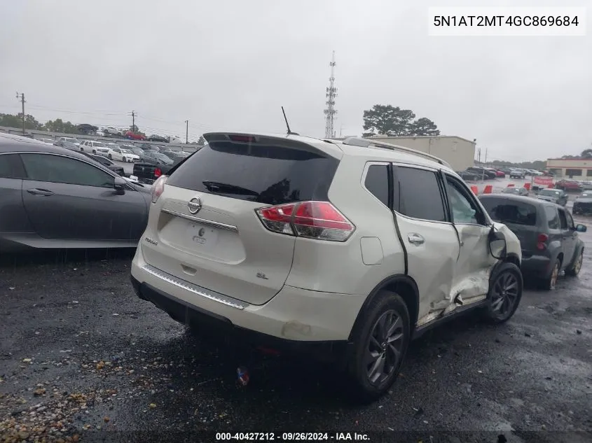 2016 Nissan Rogue S/Sl/Sv VIN: 5N1AT2MT4GC869684 Lot: 40427212