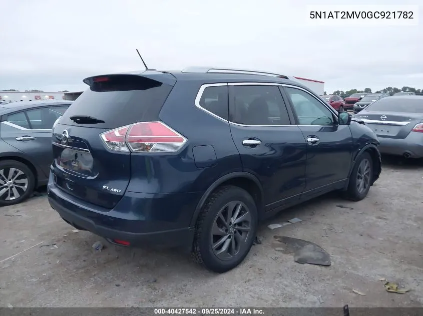 2016 Nissan Rogue S/Sl/Sv VIN: 5N1AT2MV0GC921782 Lot: 40427542