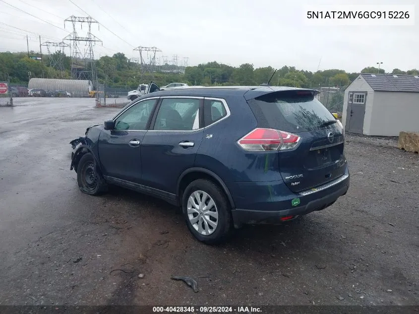 2016 Nissan Rogue S VIN: 5N1AT2MV6GC915226 Lot: 40428345