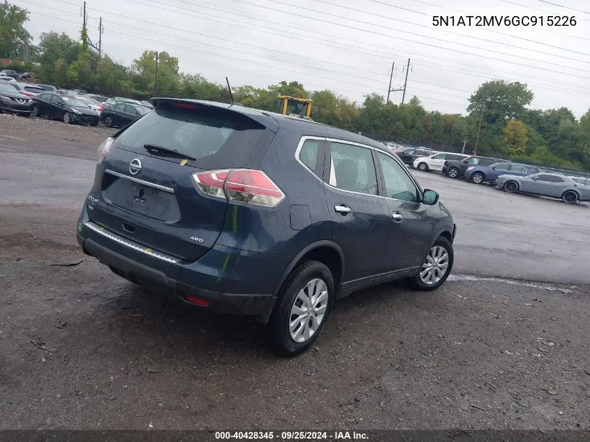 2016 Nissan Rogue S VIN: 5N1AT2MV6GC915226 Lot: 40428345