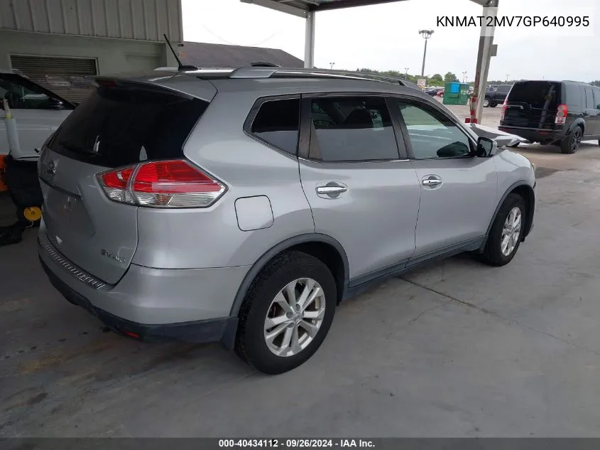 KNMAT2MV7GP640995 2016 Nissan Rogue S/Sl/Sv