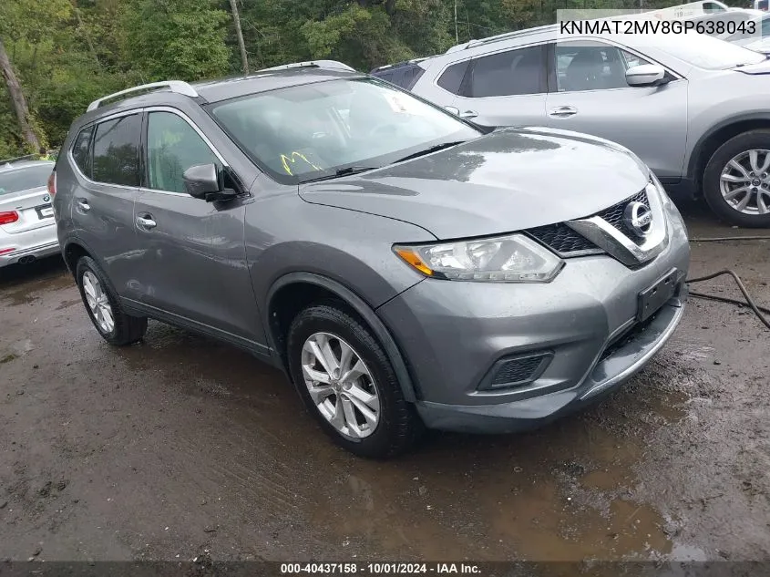 2016 Nissan Rogue Sv VIN: KNMAT2MV8GP638043 Lot: 40437158