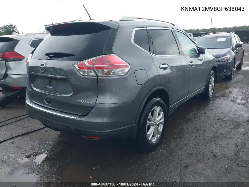 KNMAT2MV8GP638043 2016 Nissan Rogue Sv