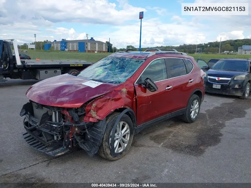 2016 Nissan Rogue S/Sl/Sv VIN: 5N1AT2MV6GC821153 Lot: 40439434