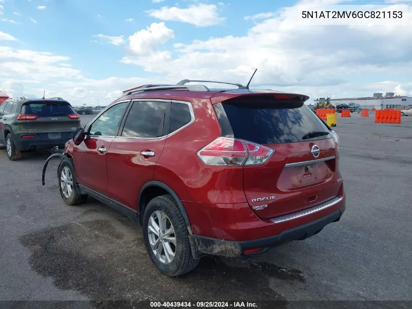 2016 Nissan Rogue S/Sl/Sv VIN: 5N1AT2MV6GC821153 Lot: 40439434