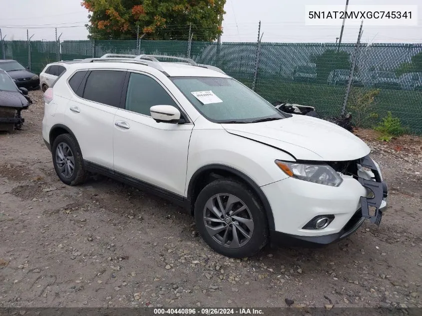 2016 Nissan Rogue S/Sl/Sv VIN: 5N1AT2MVXGC745341 Lot: 40440896