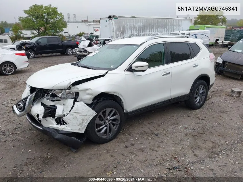 5N1AT2MVXGC745341 2016 Nissan Rogue S/Sl/Sv