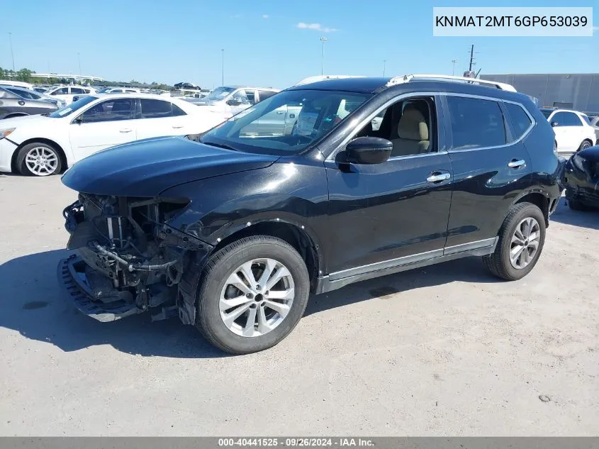 2016 Nissan Rogue Sv VIN: KNMAT2MT6GP653039 Lot: 40441525