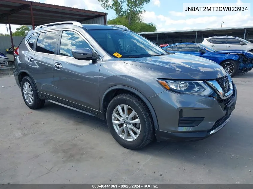 2016 Nissan Rogue S/Sl/Sv VIN: JN8AT2MT2GW023934 Lot: 40441961