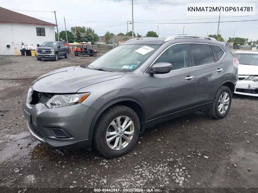 KNMAT2MV1GP614781 2016 Nissan Rogue Sv