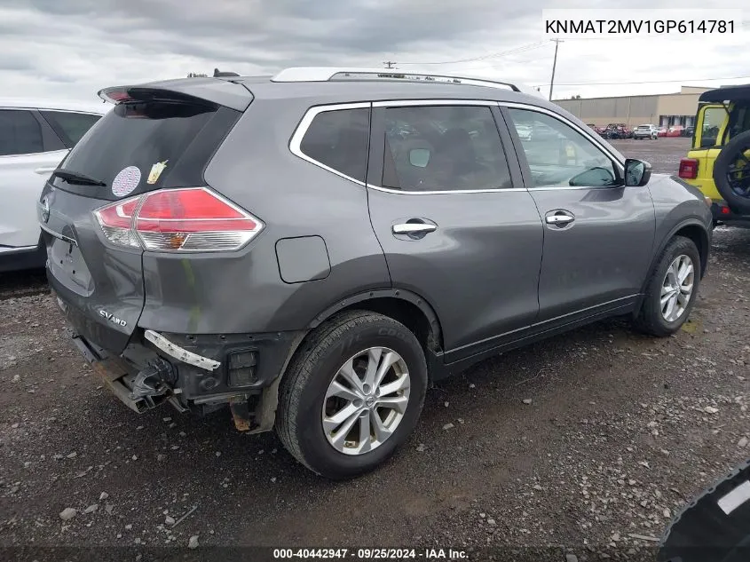 KNMAT2MV1GP614781 2016 Nissan Rogue Sv