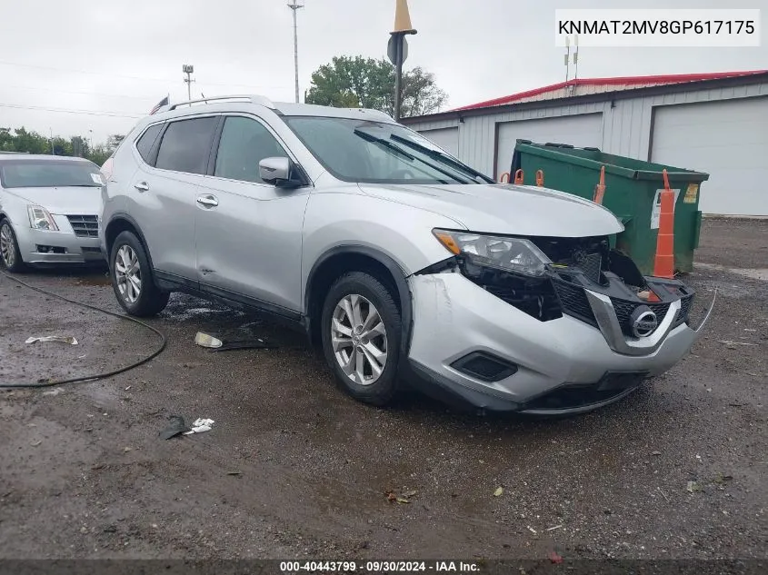 KNMAT2MV8GP617175 2016 Nissan Rogue Sv