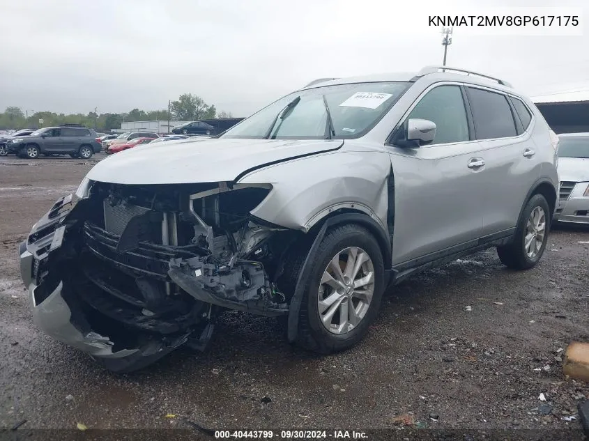 KNMAT2MV8GP617175 2016 Nissan Rogue Sv