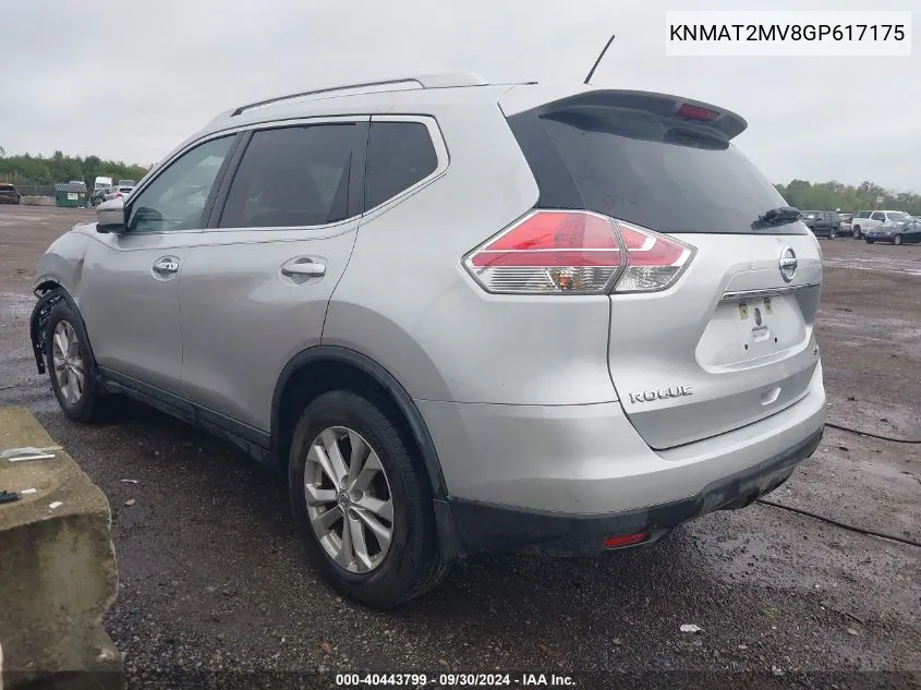 2016 Nissan Rogue Sv VIN: KNMAT2MV8GP617175 Lot: 40443799