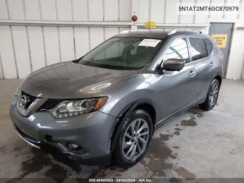 2016 Nissan Rogue Sl VIN: 5N1AT2MT6GC870979 Lot: 40445953