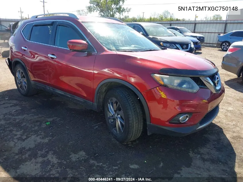 5N1AT2MTXGC750148 2016 Nissan Rogue Sl