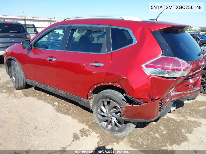 5N1AT2MTXGC750148 2016 Nissan Rogue Sl