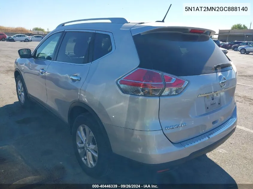 2016 Nissan Rogue Sv VIN: 5N1AT2MN2GC888140 Lot: 40446339