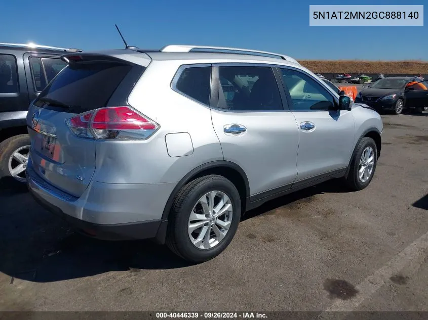 2016 Nissan Rogue Sv VIN: 5N1AT2MN2GC888140 Lot: 40446339