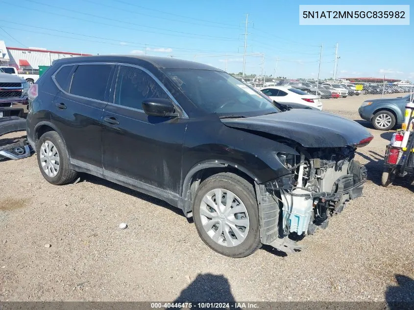 2016 Nissan Rogue S/Sl/Sv VIN: 5N1AT2MN5GC835982 Lot: 40446475