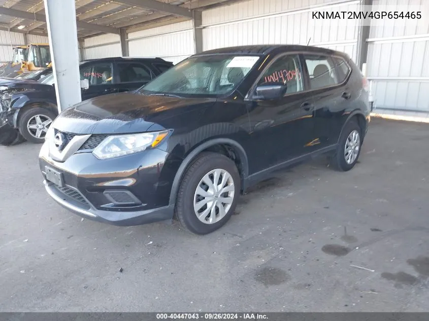 2016 Nissan Rogue S/Sl/Sv VIN: KNMAT2MV4GP654465 Lot: 40447043