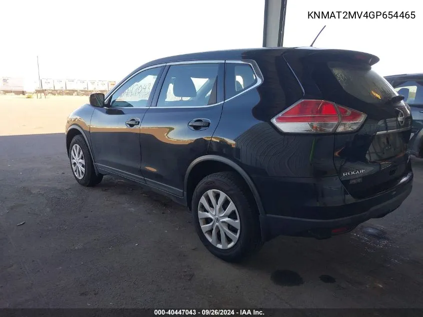 2016 Nissan Rogue S/Sl/Sv VIN: KNMAT2MV4GP654465 Lot: 40447043