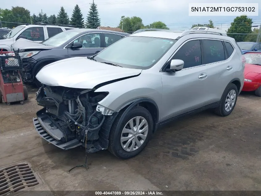 5N1AT2MT1GC753102 2016 Nissan Rogue S/Sl/Sv