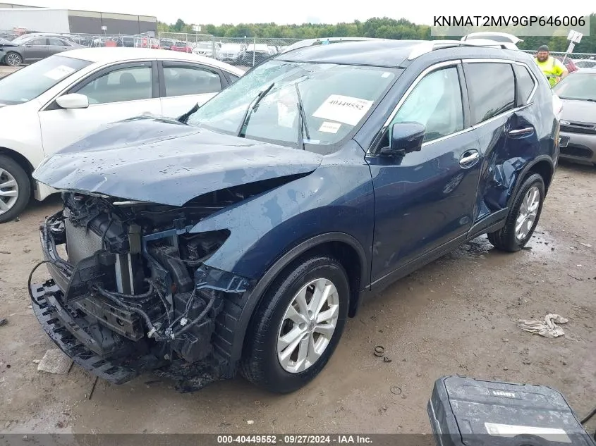 KNMAT2MV9GP646006 2016 Nissan Rogue Sv